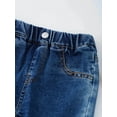 thumbnail image 5 of Lejafay Kids Girls Flared Jeans Jeggings Casual Denim Bell Bottom Pants Denim Trousers Cowboy Bottoms Streetwear Blue 15-16, 5 of 7
