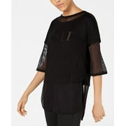 TENZ CVLT Women's Graphic Fishnet Jersey Top Black Size Medium