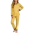 thumbnail image 4 of Xdegoge Kids Warm Thermal Underwear Sets Boys Girls Contrast Trim Long Sleeve Top and Pants Winter Base Layer Pajamas Two Piece Sleepwear Cozy Home Loungewear, 4 of 7