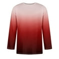 thumbnail image 3 of Huresd Summer Shirts for Men 3/4 Sleeve Crew Neck T-Shirt Casual Loose Gradient Print Clothes Watermelon Red 4XL, 3 of 4