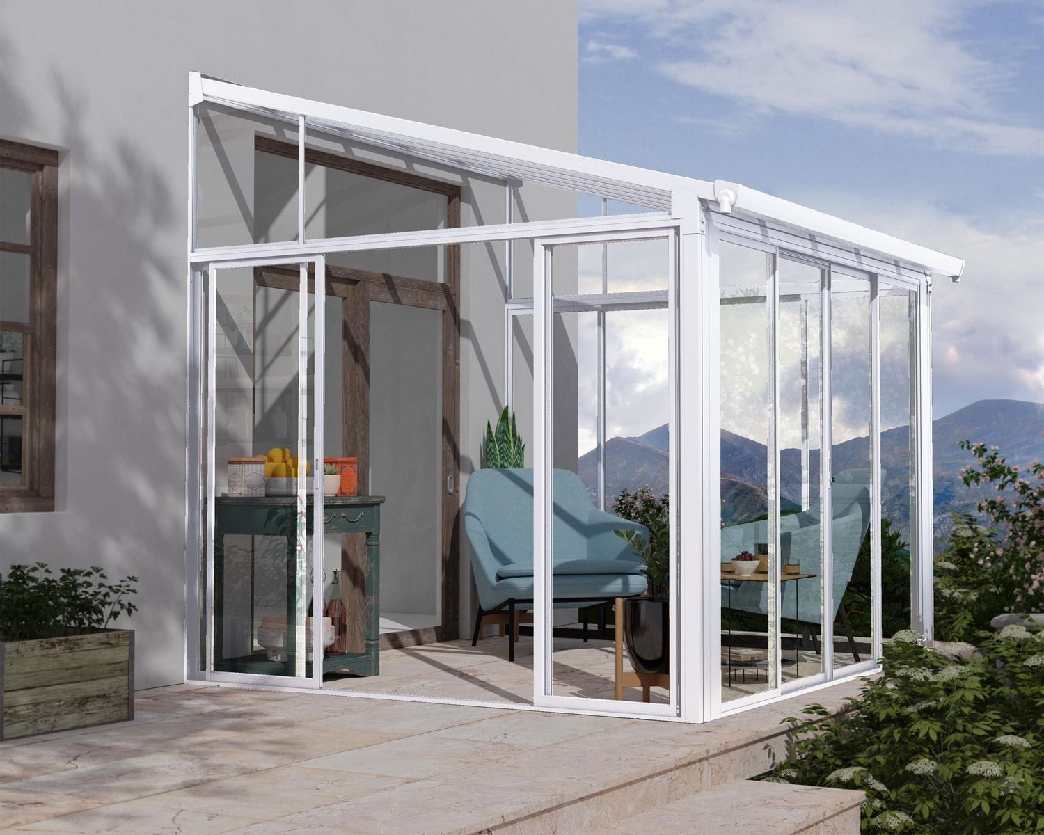 CANOPIA by PALRAM SanRemo 10 ft. x 10 ft. Sunroom, Patio Enclosure and Solarium - White
