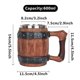 thumbnail image 2 of Mug Coffee Cup Tea Cup, Imitation Wooden Barrel with Leather Handle, 2 of 5