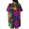 thumbnail image 3 of Lsque Bright Universe Women's Short-Sleeved Pajama Set - 2 Piece Soft and Lightweight Sleepwear Set-X-Large, 3 of 9