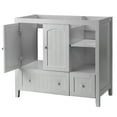 thumbnail image 3 of Grey MDF Lacquered Double Door & 2-Drawer Bathroom Vanity Cabinet with Decorative Molding，Freestanding Storage Organizer for Living Room, Bedroom, Kitchen, Entryway (Gray), 3 of 10