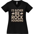 thumbnail image 3 of Inktastic Rather Be Rock Hounding Geology Women's Plus Size V-Neck T-Shirt, 3 of 5
