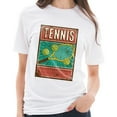 thumbnail image 3 of Plus Size Rusty Tennis Racquet Cotton Short Sleeve Graphic Shirt - White XL, 3 of 4