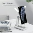 thumbnail image 5 of Foldable Phone Stand with LED Light & Cooling Fan | 3-in-1 Desktop Holder for Mobile & Tablet | 330° Adjustable Bracket for Live Streaming & Gaming | Black/White/Green, 5 of 9