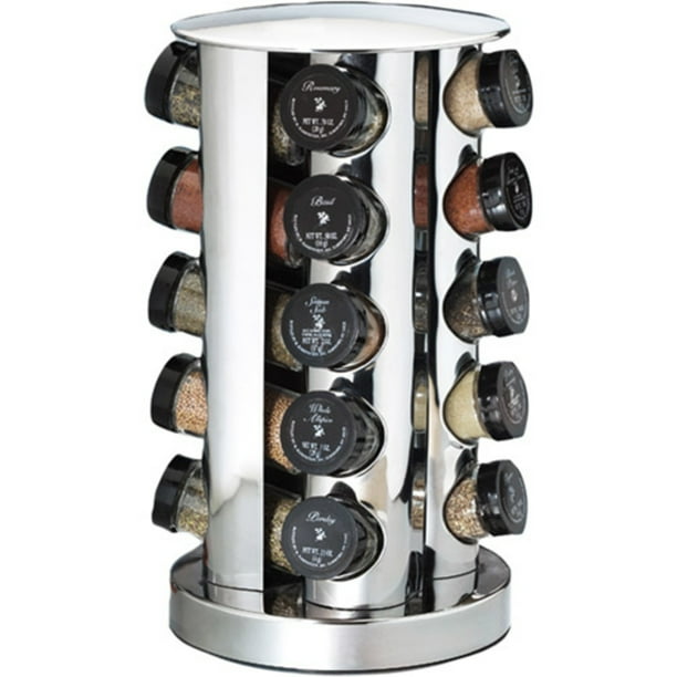 Kamenstein 20Jar PreFilled Stainless Steel Spice Rack