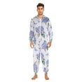 thumbnail image 6 of 1 Piece Adult Onesie Pajamas Cozy & Loose-Fit Sleepsuit Loungewear with Pockets Blue Hydrangea X-Small, 6 of 7