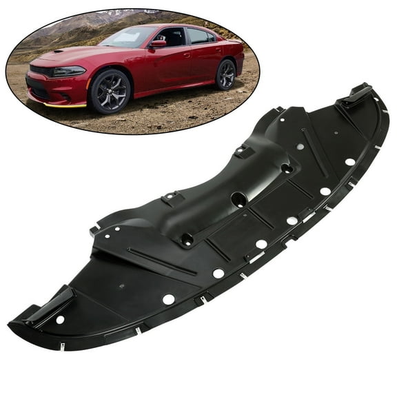 KOJEM Engine Splash Shield Fit for 2015-2023 Dodge Charger Front Splash guard 2016 2017 2018 2019 2020 2022 2021 Under Cover for 68202632AC 68202632AD