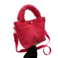 thumbnail image 2 of Kripyery Tote Bag Large Capacity Adjustable Shoulder Strap Portable Handle Button Closure Solid Color Storage Corduroy Women Versatile Bucket Handbag Crossbody Pouch Daily Use, 2 of 8