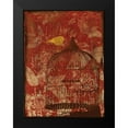 thumbnail image 2 of Grey, Jace 12x14 Black Modern Framed Museum Art Print Titled - Birdcage on Red 1, 2 of 5