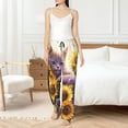 thumbnail image 4 of Fotbe Daisy Sunflower Lazy Cat Pantalones de Pijama para Mujer, Pantalones de Dormir, Pantalones Pj con Cordón y Bolsillos-Medium, 4 of 6