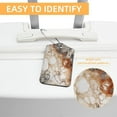 thumbnail image 3 of Luggage Tag, Travel Tags, Handbag Tag - Square PU Leather 2 Pack with Privacy Cover and Stainless Steel Ring - Suitable for Travel, Backpack, Handbag [Amazon Approved] Marble Texture, 3 of 7