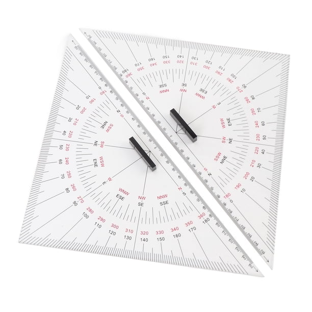 Regla Triangular De Dibujo De Carta, Transportador De Triángulo De Dibujo Fácil De Usar Marcado De Distancia Preciso Acrílico Para Navegación Náutica
