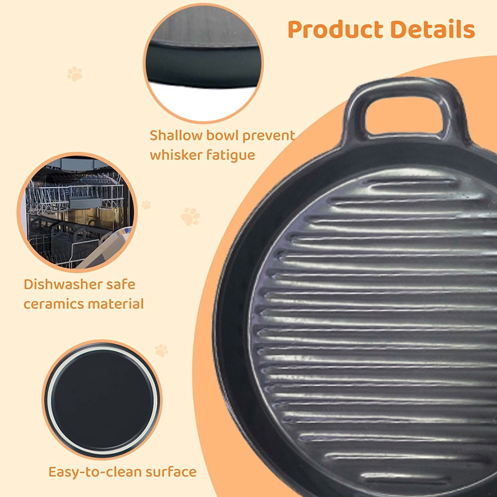 Gerrii 24-Pack Cat Bowls - 6 Inch Shallow Wheat Straw Food Dishes For Kittens, Ferrets, Stray Cats