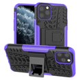 thumbnail image 1 of Pour Iphone 11 Pro Texture de Pneu Tpu + Pc Étui Antichoc avec Support (Violet), 1 of 5