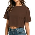 thumbnail image 5 of RMGVDSD Women's Cropped T Shirts Summer Short Sleeve Round Neck Crop Tops Casual Solid Color Basic Tees Streetwear Tshirts, 5 of 7