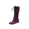 thumbnail image 2 of Tawop Ladies Boots Knee High Lace Up Side Zip Round Toe Winter Boots, 2 of 8