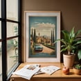 thumbnail image 6 of Capturing Toscana's Beauty: Vintage Retro Travel Art - Tuscany Italy Illustration Travel Poster Vintage Architecture Scenic Landscape Car Rural Oak Framed Wall Art Print 5 x 7 inches, 6 of 59