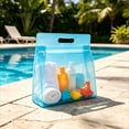 thumbnail image 2 of Twfbrm Clear PVC Travel Bags, Waterproof Leakproof Storage Bag with Zipper and Handle, Portable Reusable Makeup Cosmetic Bags for Travel, Swimsuit, Beach, Toiletries, 2 of 5
