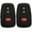 black and black, variant on Dobrev 3 Buttons Silicone Smart Key Case Rubber Cover Skin Fob Holder for Toyota CH-R Prius Smart Key (Pink)