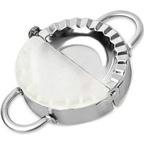 Stainless Steel Dumpling Empanada Ravioli Maker Press Pierogi Mold Easy-tool for Dumpling Wrapper Dough Stamp Cutter Pastry Pie Making (Light Gray, 5 inch)