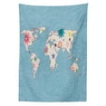 thumbnail image 3 of Ambesonne Hippie Tablecloth Rectangular Table Cover, World Continents, 60"x90", Pale Blue White, 3 of 4