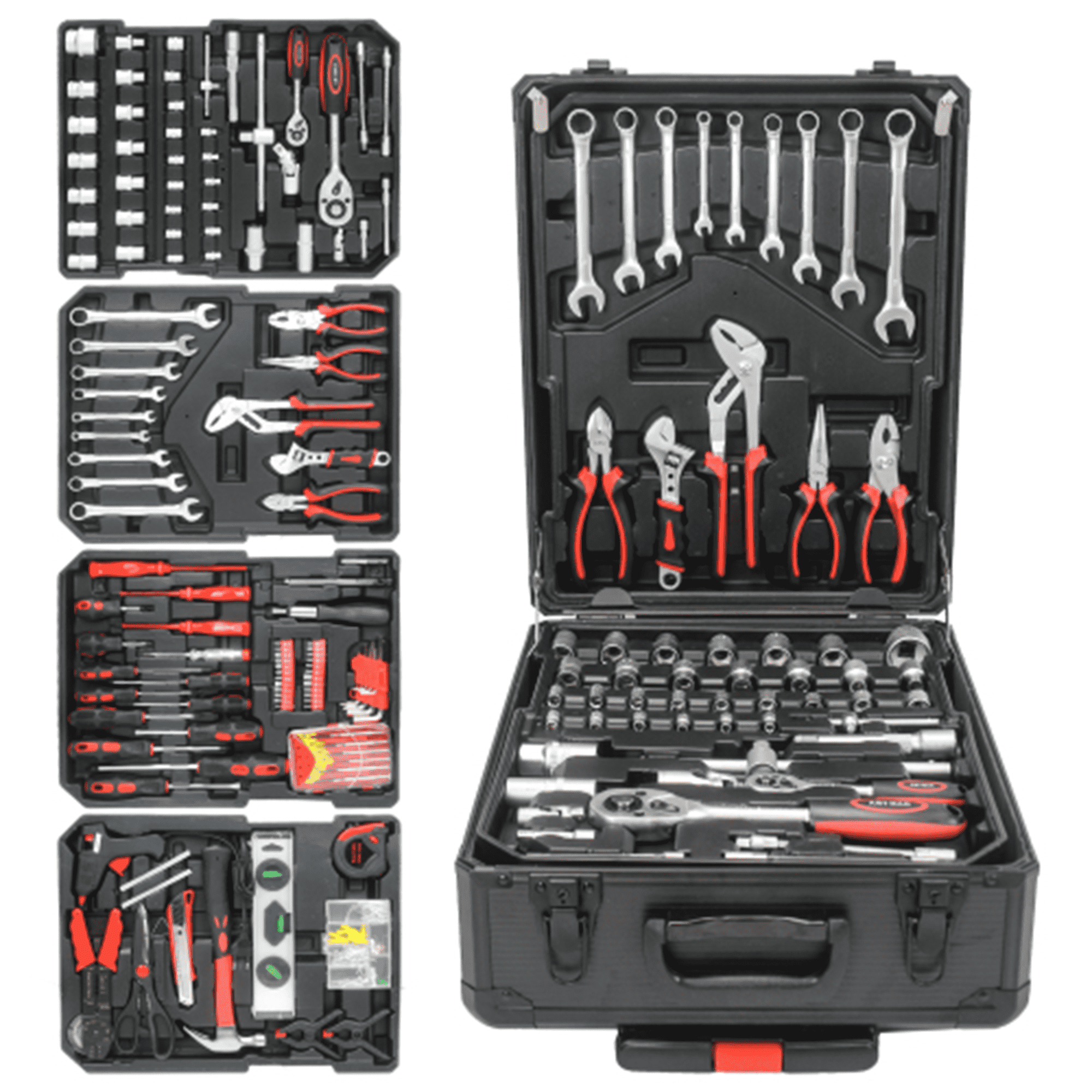 ARTMAN 899pcs Tool Set Box Tool Storage, Household Repair Hand Tool Kit, Mechanics Tool Kit with Trolley Case for Garage Workshop Warehouse