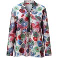 thumbnail image 4 of Blusa informal suelta con cuello en V y cremallera frontal para mujer Fridja ghj987+2150, 4 of 4