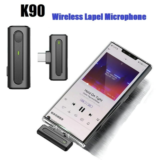 CDLYDCA K90 Microphone Lavalier Sans Fil Réduction de Bruit pour iPhone/iPad Type-C Téléphone Android Youtuber Live Mini Micro