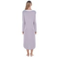 thumbnail image 5 of Xmarks Zipper Front Robes Long Sleeve Housecoat Long Housedress Loose Bathrobes with Chest Pockets, 5 of 6