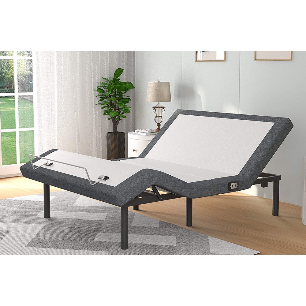 mecor Upholstered Adjustable Bed Base Frame with Wireless Remote ...