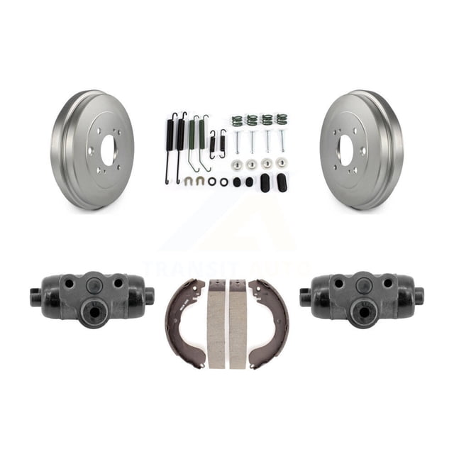 Transit Auto Rear Coated Brake Drum Shoes Spring and Cylinders Kit for Car 2008 Nissan Versa 4-Wheel ABS KGN-100202