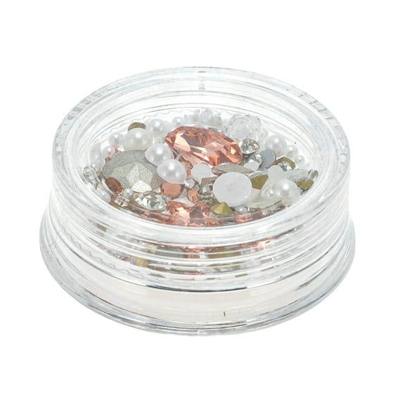 Unique Bargains 1 Set Women's Fashion Rhinestone Nail Supplies White Colorful