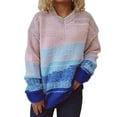 thumbnail image 1 of Gibobby Manga Larga Cuello Rojoondo Suéter de punto de seersucker de manga larga con cuello en V suelto casual (Azul, XL), 1 of 5