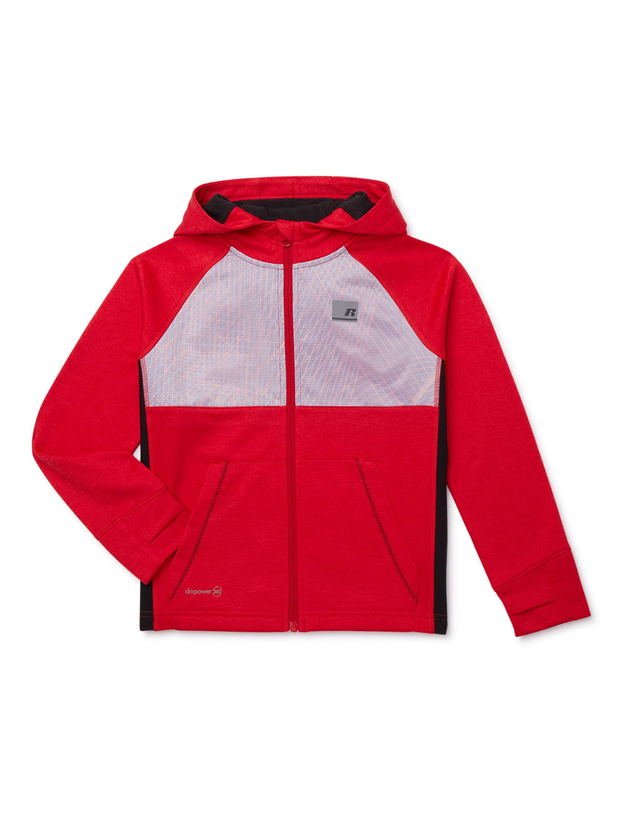 Russell Russell Boys Tech Fleece Full Zip Hooded Athletic Jacket