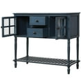 thumbnail image 4 of Sideboard Console Table with two Drawers and Bottom Shelf, Wood/Glass Storage Cabinet (Navy Blue), 4 of 7