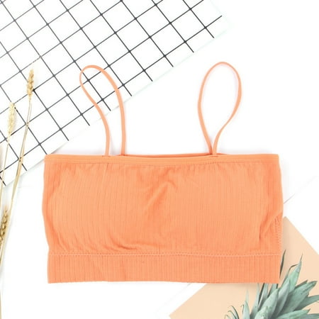 snowsong Sports Bras 2024 New Style Women s Solid Comfortable Breathable Non-Underwire Plus-Size Adjustable Push-up Sports Bra Bras for Women Push up Bras Plus Size Bras (Clearance) Orange L
