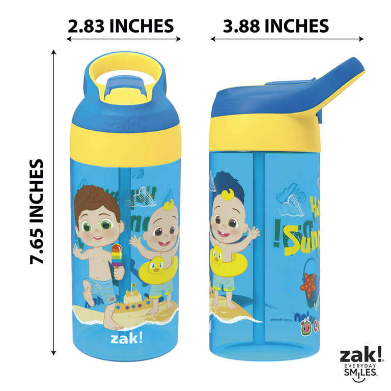 Zak Designs Blippi Kids Water Bottle with Spout Cover and Built-in Carrying Loop, Made of Durable Plastic, Leak-Proof Water Bottle Design for Travel