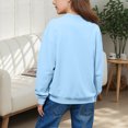 thumbnail image 6 of Delliss Girls' Solid Color Fall Winter Crew Neck Blouse Drop Shoulder Long Sleeve Top Daily Casual Outerwear Shirt Blue 11 Years, 6 of 7