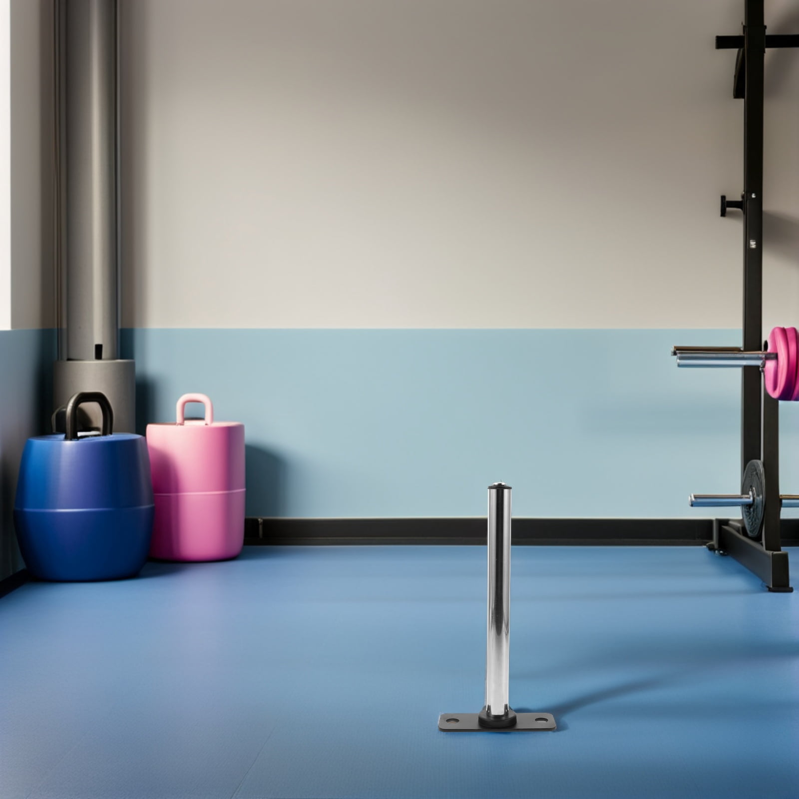 FOMIYES Wall Mounted Barbell Holder Stainless Steel Heavy Duty Vertical Barbell Storage Rack for Home Gym