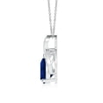 thumbnail image 2 of ANGARA Natural Solitaire 1.75 ct Blue Sapphire Flame Pendant in Platinum for Women (Size-9x7mm) | September Birthstone, Anniversary, Jewelry Gift for Women | Natural Blue Sapphire Necklace, 2 of 6