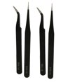 thumbnail image 3 of Stainless Steel Tweezers, Anti Static Tweezers Sturdy 4 Pcs Strong Clamping With Protective Cover For Beauty, 3 of 8