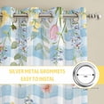 thumbnail image 6 of Easter Eggs Kitchen Curtains Window Panels, Spring Daisy Eucalyptus Leaves Blue Plaid Insulated Window Treatment Curtain, Grommet Curtains for Bedroom/Living Room/Bathroom, 2 Piece 52"Wx63"L, 6 of 8