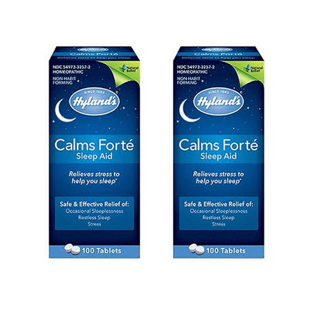 (2 pack) Hyland's Calms Forte Sleep Aid Quick Dissolving Tablets, 100 (Best Sleep Remedies For Adults)