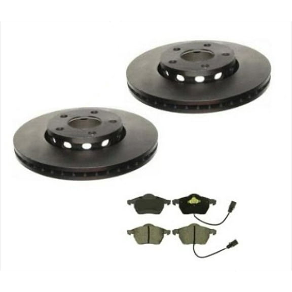 For 2000-2004 Audi A4 & A4 Quatto (2) 288MM Front Brake Rotors & Ceramic Pads