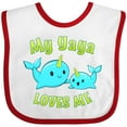 thumbnail image 3 of Inktastic My Yaya Loves Me- Cute Narwhal Boys or Girls Baby Bib, 3 of 4