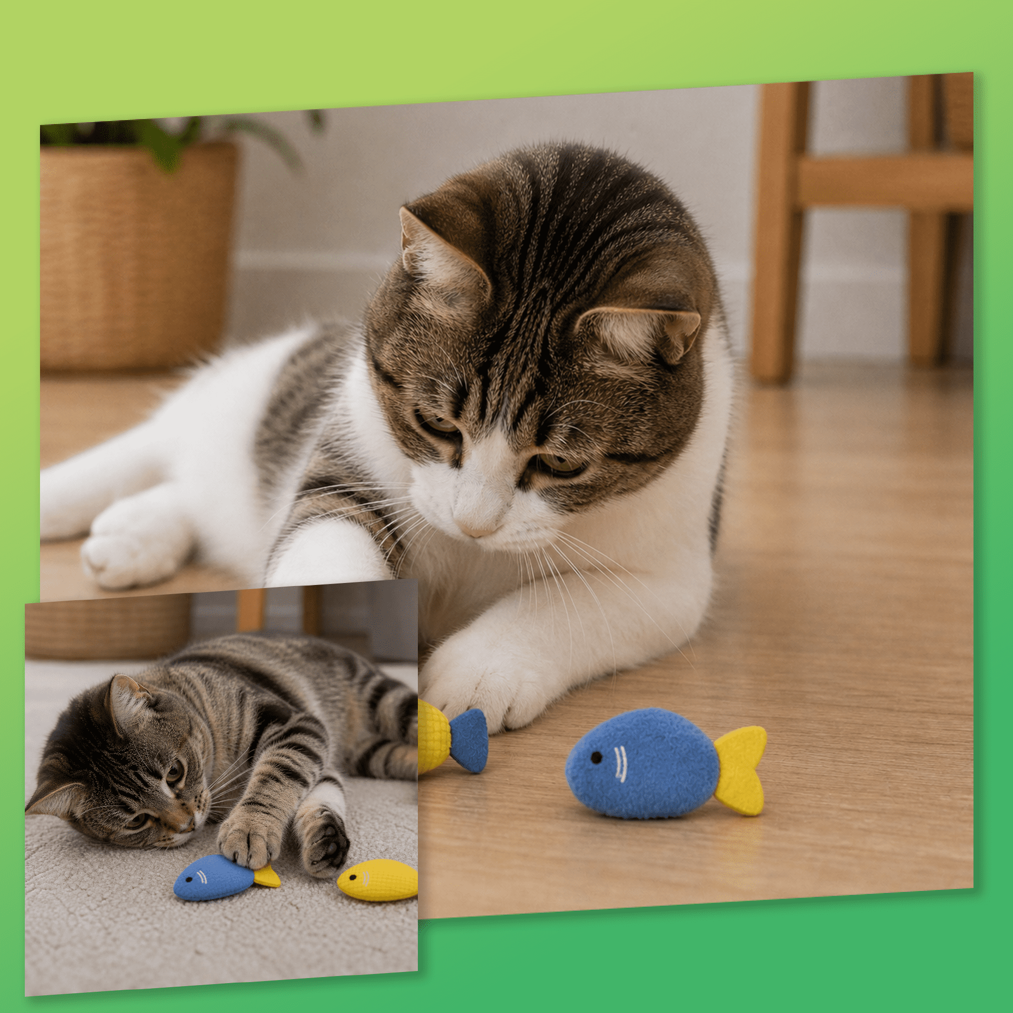 Kitty Ka Zoom Catnip Fish Toy 2 Pack