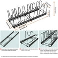 thumbnail image 4 of Expandable Pot and Pan Organizer Rack, 10 Dividers Adjustable Pan Lid Organizer Rack Holder Kitchen Pot and Pan Organizer for Cabinet Pantry Bakeware Holder Organization and Storage, 4 of 7